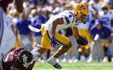 It was another multi-touchdown game for LSU breakout wide receiver Jackson Harris (Photo: USA TODAY Network via Reuters Connect)